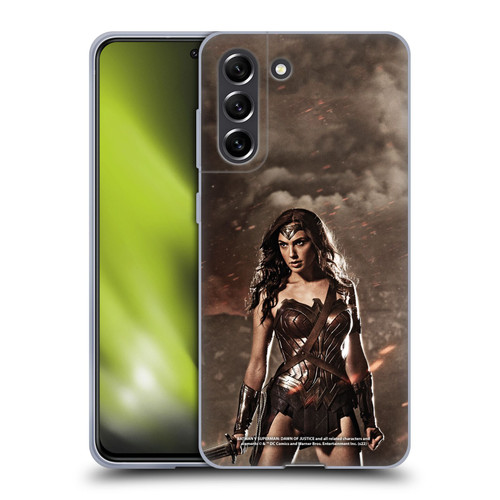 Batman V Superman: Dawn of Justice Graphics Wonder Woman Soft Gel Case for Samsung Galaxy S21 FE 5G