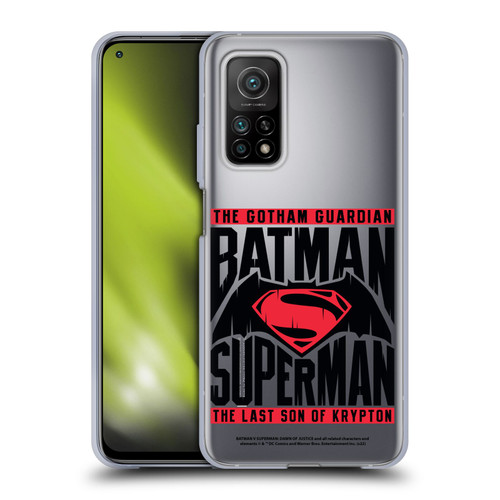 Batman V Superman: Dawn of Justice Graphics Typography Soft Gel Case for Xiaomi Mi 10T 5G