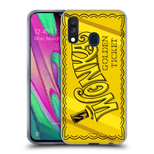 Willy Wonka and the Chocolate Factory Graphics Golden Ticket Soft Gel Case for Samsung Galaxy A40 (2019)