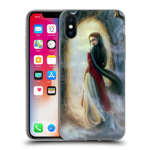 Tiffany "Tito" Toland-Scott Christmas Art Elf Woman In Snowy Forest Soft Gel Case for Apple iPhone X / iPhone XS