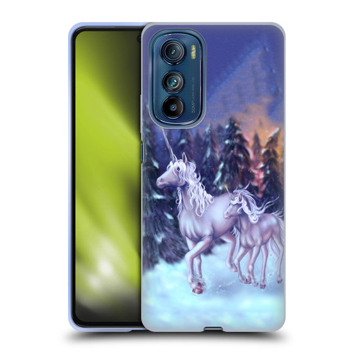 Tiffany "Tito" Toland-Scott Christmas Art Winter Unicorns Soft Gel Case for Motorola Edge 30