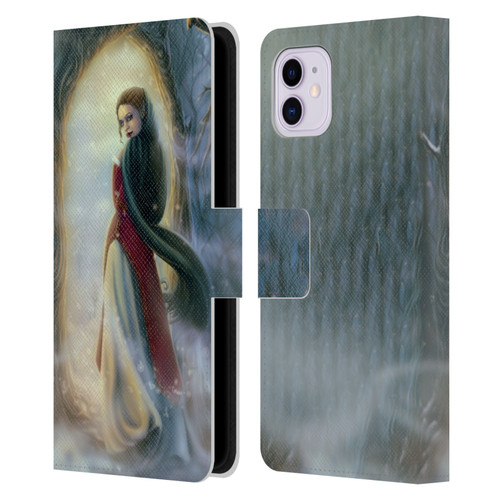 Tiffany "Tito" Toland-Scott Christmas Art Elf Woman In Snowy Forest Leather Book Wallet Case Cover For Apple iPhone 11