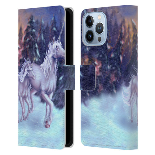 Tiffany "Tito" Toland-Scott Christmas Art Winter Unicorns Leather Book Wallet Case Cover For Apple iPhone 13 Pro Max