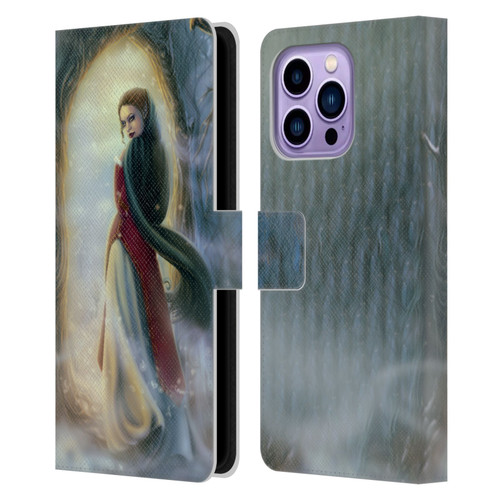 Tiffany "Tito" Toland-Scott Christmas Art Elf Woman In Snowy Forest Leather Book Wallet Case Cover For Apple iPhone 14 Pro Max