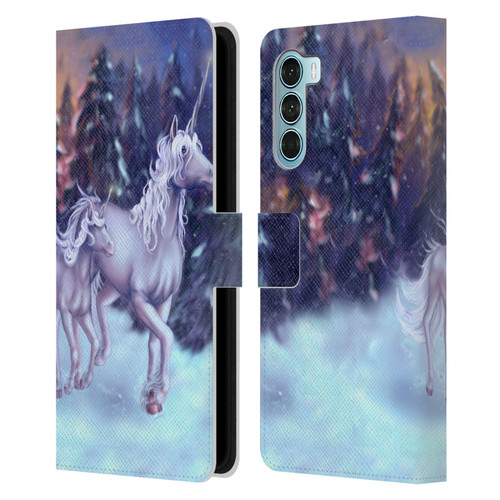 Tiffany "Tito" Toland-Scott Christmas Art Winter Unicorns Leather Book Wallet Case Cover For Motorola Edge S30 / Moto G200 5G