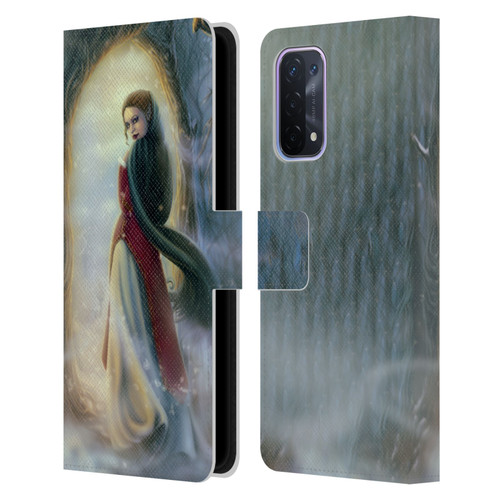 Tiffany "Tito" Toland-Scott Christmas Art Elf Woman In Snowy Forest Leather Book Wallet Case Cover For OPPO A54 5G