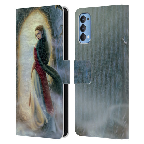 Tiffany "Tito" Toland-Scott Christmas Art Elf Woman In Snowy Forest Leather Book Wallet Case Cover For OPPO Reno 4 5G