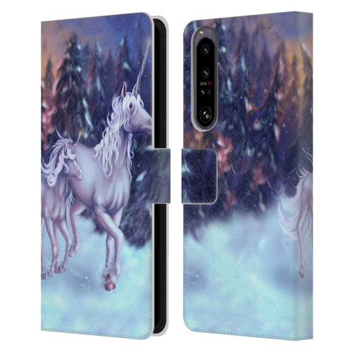 Tiffany "Tito" Toland-Scott Christmas Art Winter Unicorns Leather Book Wallet Case Cover For Sony Xperia 1 IV