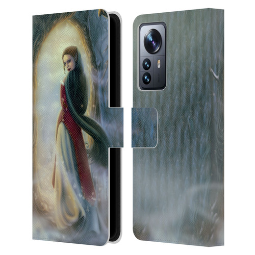 Tiffany "Tito" Toland-Scott Christmas Art Elf Woman In Snowy Forest Leather Book Wallet Case Cover For Xiaomi 12 Pro