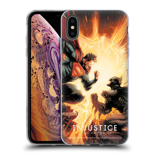 Injustice Gods Among Us Key Art Battle Soft Gel Case for Apple iPhone XS Max