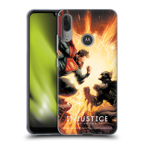 Injustice Gods Among Us Key Art Battle Soft Gel Case for Motorola Moto E6 Plus