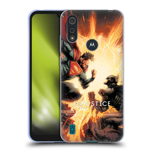 Injustice Gods Among Us Key Art Battle Soft Gel Case for Motorola Moto E6s (2020)