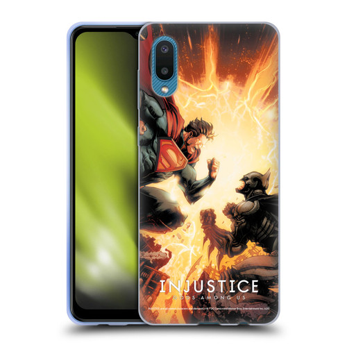 Injustice Gods Among Us Key Art Battle Soft Gel Case for Samsung Galaxy A02/M02 (2021)