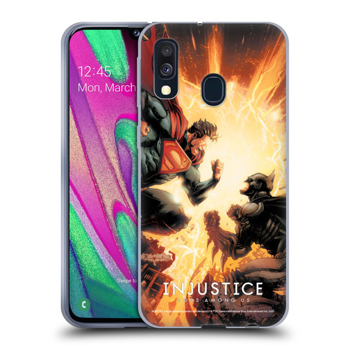 Injustice Gods Among Us Key Art Battle Soft Gel Case for Samsung Galaxy A40 (2019)