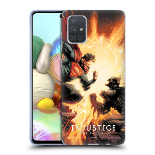 Injustice Gods Among Us Key Art Battle Soft Gel Case for Samsung Galaxy A71 (2019)