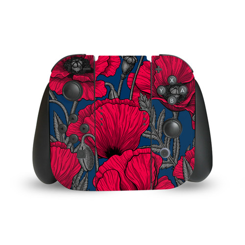 Katerina Kirilova Patterns Night Poppy Garden Vinyl Sticker Skin Decal Cover for Nintendo Switch Joy Controller