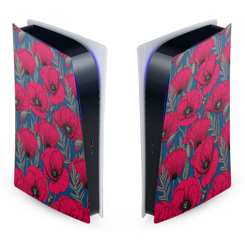 Katerina Kirilova Patterns Night Poppy Garden Vinyl Sticker Skin Decal Cover for Sony PS5 Digital Edition Console