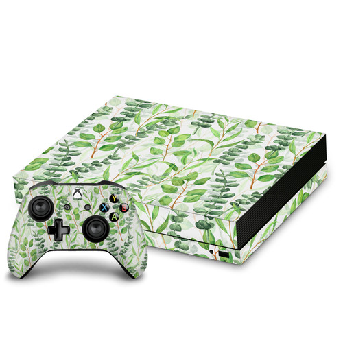 Katerina Kirilova Patterns Eucalyptus Mix Vinyl Sticker Skin Decal Cover for Microsoft Xbox One X Bundle