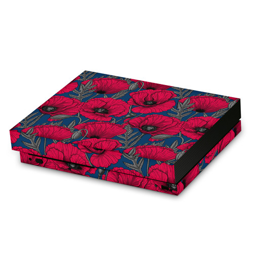 Katerina Kirilova Patterns Night Poppy Garden Vinyl Sticker Skin Decal Cover for Microsoft Xbox One X Console
