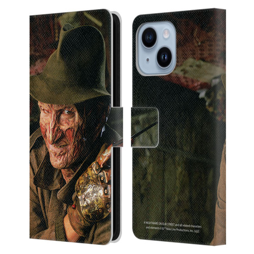 A Nightmare On Elm Street 4 The Dream Master Graphics Freddy Leather Book Wallet Case Cover For Apple iPhone 14 Plus