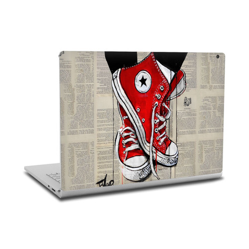 LouiJoverArt Red Ink Shoes Vinyl Sticker Skin Decal Cover for Microsoft Surface Book 2