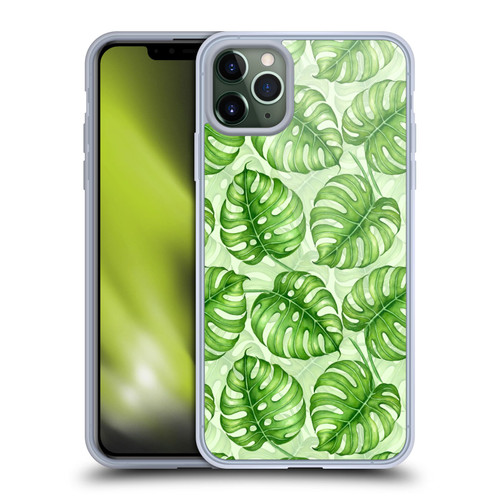 Katerina Kirilova Fruits & Foliage Patterns Monstera Soft Gel Case for Apple iPhone 11 Pro Max