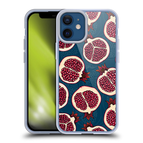 Katerina Kirilova Fruits & Foliage Patterns Pomegranate Slices Soft Gel Case for Apple iPhone 12 Mini