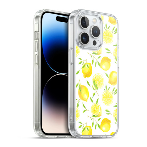 Katerina Kirilova Fruits & Foliage Patterns Lemons Soft Gel Case for Apple iPhone 13 Pro & MagSafe