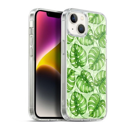 Katerina Kirilova Fruits & Foliage Patterns Monstera Soft Gel Case for Apple iPhone 14 Plus & MagSafe