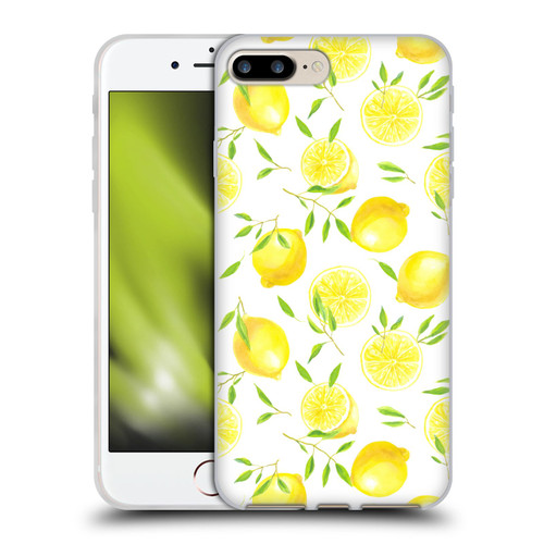 Katerina Kirilova Fruits & Foliage Patterns Lemons Soft Gel Case for Apple iPhone 7 Plus / iPhone 8 Plus