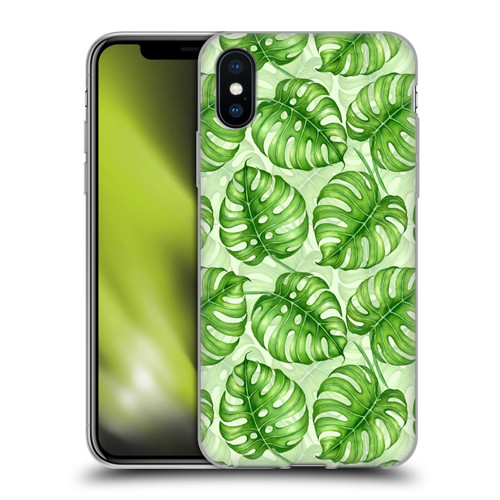 Katerina Kirilova Fruits & Foliage Patterns Monstera Soft Gel Case for Apple iPhone X / iPhone XS