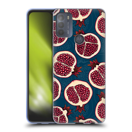 Katerina Kirilova Fruits & Foliage Patterns Pomegranate Slices Soft Gel Case for Motorola Moto G50
