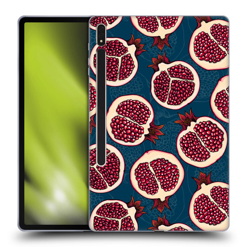 Katerina Kirilova Fruits & Foliage Patterns Pomegranate Slices Soft Gel Case for Samsung Galaxy Tab S8 Plus