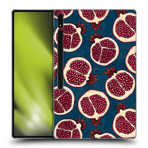 Katerina Kirilova Fruits & Foliage Patterns Pomegranate Slices Soft Gel Case for Samsung Galaxy Tab S8 Ultra