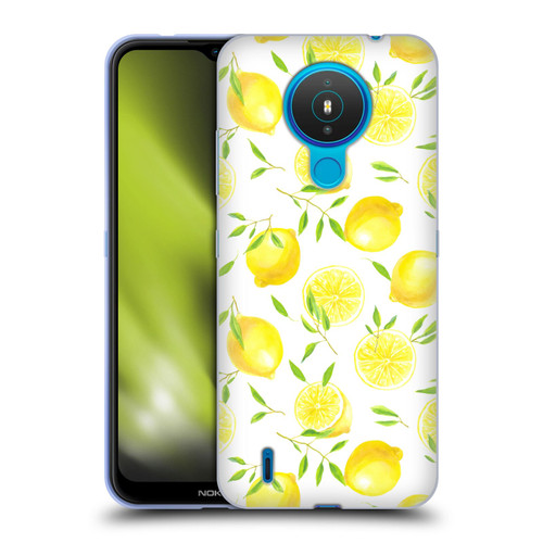 Katerina Kirilova Fruits & Foliage Patterns Lemons Soft Gel Case for Nokia 1.4