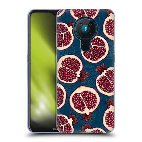 Katerina Kirilova Fruits & Foliage Patterns Pomegranate Slices Soft Gel Case for Nokia 5.3