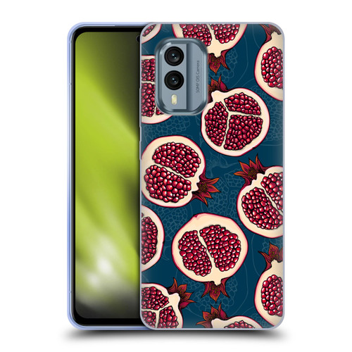 Katerina Kirilova Fruits & Foliage Patterns Pomegranate Slices Soft Gel Case for Nokia X30