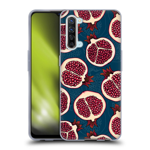 Katerina Kirilova Fruits & Foliage Patterns Pomegranate Slices Soft Gel Case for OPPO Find X2 Lite 5G