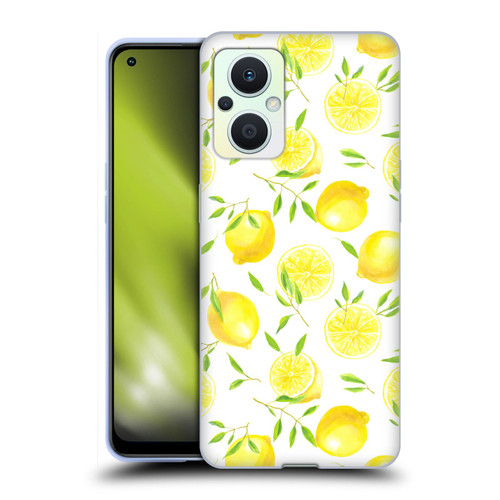 Katerina Kirilova Fruits & Foliage Patterns Lemons Soft Gel Case for OPPO Reno8 Lite