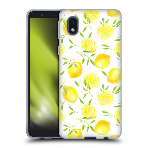 Katerina Kirilova Fruits & Foliage Patterns Lemons Soft Gel Case for Samsung Galaxy A01 Core (2020)