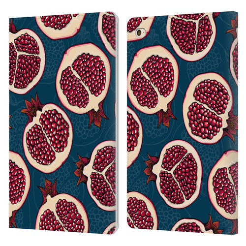 Katerina Kirilova Fruits & Foliage Patterns Pomegranate Slices Leather Book Wallet Case Cover For Apple iPad mini 4