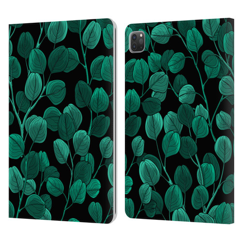 Katerina Kirilova Fruits & Foliage Patterns Eucalyptus Silver Dollar Leather Book Wallet Case Cover For Apple iPad Pro 11 2020 / 2021 / 2022