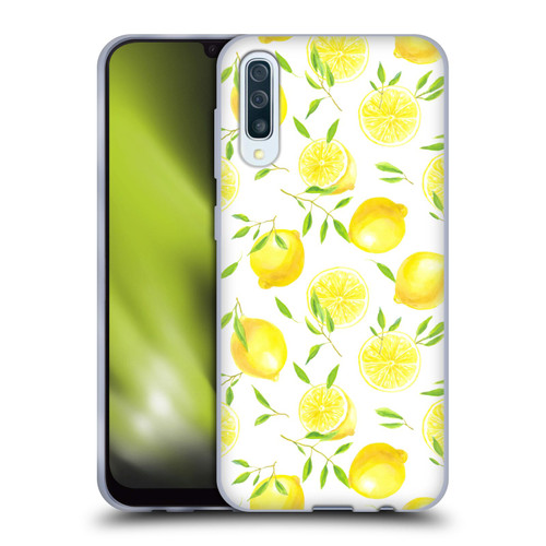 Katerina Kirilova Fruits & Foliage Patterns Lemons Soft Gel Case for Samsung Galaxy A50/A30s (2019)