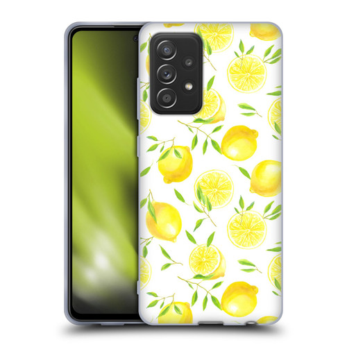 Katerina Kirilova Fruits & Foliage Patterns Lemons Soft Gel Case for Samsung Galaxy A52 / A52s / 5G (2021)