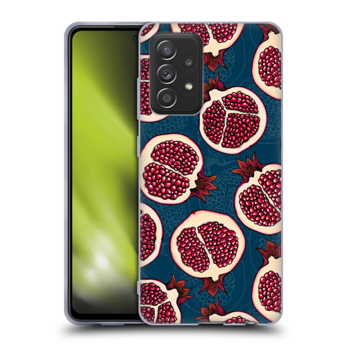 Katerina Kirilova Fruits & Foliage Patterns Pomegranate Slices Soft Gel Case for Samsung Galaxy A52 / A52s / 5G (2021)