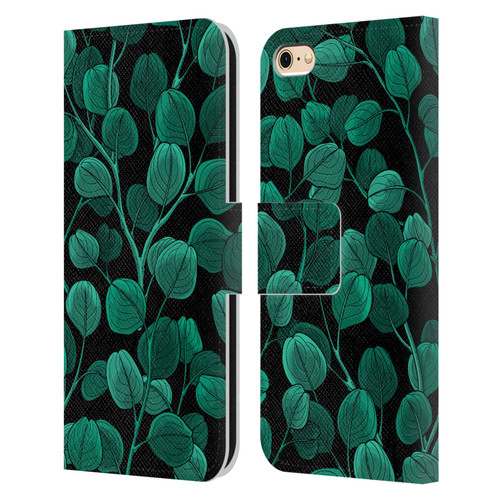 Katerina Kirilova Fruits & Foliage Patterns Eucalyptus Silver Dollar Leather Book Wallet Case Cover For Apple iPhone 6 / iPhone 6s