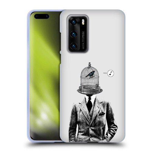 LouiJoverArt Black And White Plumage Soft Gel Case for Huawei P40 5G