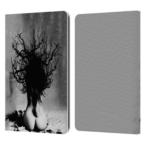 LouiJoverArt Black And White She Oak Leather Book Wallet Case Cover For Amazon Kindle Paperwhite 1 / 2 / 3