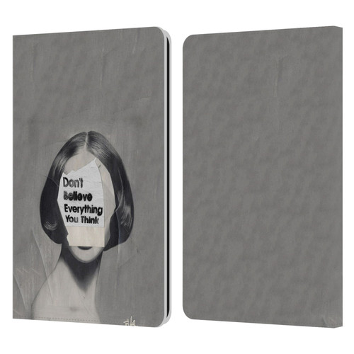 LouiJoverArt Black And White Think Leather Book Wallet Case Cover For Amazon Kindle Paperwhite 1 / 2 / 3