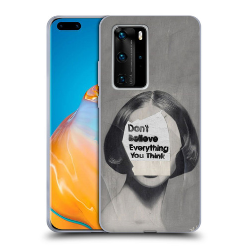 LouiJoverArt Black And White Think Soft Gel Case for Huawei P40 Pro / P40 Pro Plus 5G